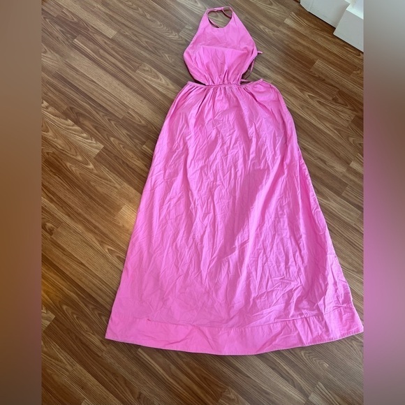 STAUD Apfel Pink Halter Cutout Sleeveless Maxi Dress - Picture 6 of 16